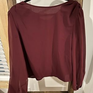 SHEIN Lantern Sleeve Keyhole Back Blouse